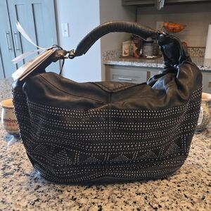 Liebeskind Black Studded Leather Hobo With Matching Wallet